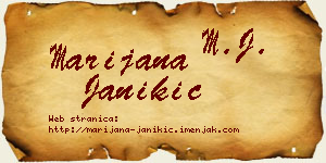 Marijana Janikić vizit kartica
